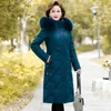 winter Jacket Middle-aged Mother's Clothing Fur Collar Hooded Parkas Loose Thick Winter Coat Female Warm Zipper Parka Outwear o4Sc#