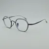 Óculos de sol quadros titânio poligonal óculos quadro homem miopia prescrição olho design moda marca quadrado computador óculos 8087