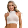 Damen-Tanks, Damen-Mesh-transparente, durchsichtige Tops, Weste, Wetlook, sexy, ärmellos, durchsichtiger Leibchen-BH, weibliches Tank-Crop-Top, Clubwear