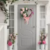 Decorative Flowers Heart Shaped Flower Wreath Romantic In Shape Atmospheric Garland Reusable For Fireplace Balcony Bedroom