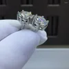 Stud Oorbellen Briljante Ronde Cut 4 Karaat Diamant Test Verleden D Kleur Moissanite Engagement Zilver 925 Originele Edelsteen Jewelry2367