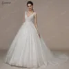 Bepeithy Bride Роскошное свадебное платье с V-образным вырезом и кристаллами 2023 г. Рукав со шлейфом и бисером Изысканное свадебное бальное платье цвета слоновой кости Весна a5ii #