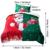 Conjuntos de roupa de cama de duas peças Roupa de cama Natal 3D Impressão Santa Duveta Capa 135 x 200 cm Folhas xadrez macias para tamanho