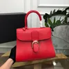 Borsa firmata Box Calf in vera pelle Hardware dorato Borsa a tracolla rossa da donna marchio di lusso di alta qualità con scatola