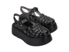 Kleidschuhe 2024 Damen EVA Dicke Sohle PVC Gewebte Sandalen Weibliche Gelee Sommer Strand Hausschuhe