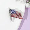 Broche de drapeau américain en cristal Vintage, broches en diamant, épingle de drapeaux américains
