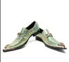 Casual Shoes Handgjorda män Green Gentleman Luxury and Gold Top Fashion Prom Banquet Dress Men's Flats