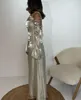Sier Gray Prom Dres 2023 Modern Girl Lace-Up Flare ärmar V-Neck Glisten Arabia Fi Evening Dres Formal Party Gown E8gn#