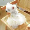 Hundebekleidung Hunde Haustierkleid Einfach anzuziehende Kleidung Exquisiter Saum Stickerei Prinzessin Hochzeit Modischer Welpe für
