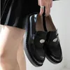 Casual Shoes Korean Style Fashion Woman Retro Leather Women's 2024 British Thick-soled Flat Platform Loafers Slip-on