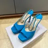 Mujeres de lujo Sandalias de tacón grueso Diseñador de calidad superior Calfksin Tacones altos Moda Zapatos de vestir de verano con caja