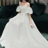Soirée blanche Dr Maxi Dres pour femmes une épaule fête d'anniversaire élégant Lg hôte Sexy Dr femmes robe de mariage 07RM #