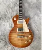 Nuovo arrivo 1959 Jimmy Pagina Tiger Flame Maple-top Marrone chiaro Burst Guitar Guitar Mahogany Body, Chrome Hardware