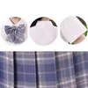 Verão Branco Escola Menina Uniforme Coreano Estilo Preppy Saia Plissada JK Set Saias Escolares para Meninas Adolescentes Traje Curto Schoolgirl w9WF #