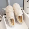 Casual Shoes 2024Winter Plush For Women's Outwearplush Plus förtjockad en fot vadderad bönor lamm tjock sula bomull