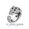 High luxury designer ring 925 Silver Plated Ring High Carbon Diamond Wooden Sasa Green/Carter Jaguar Series Imitation Emerald Cheetah Ring Original 1:1 With Real Logo