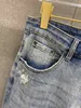 2024 Spring Autumn Ripped Zipper Men's Jeans Light Washed Striped Man's Long Pencil Pants WCNZ008