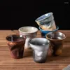 Tasses soucoupes créatives pince à main tasse en céramique tasse de Niche Vintage froissé Stoare eau café irrégulier
