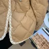 xpqbb Koreanische Stil Daunen Cott Gepolsterte Jacken Frauen Herbst Winter Leichte Warme Parkas Frau Fi Perle Weiß Parka Mantel p24e #