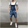 Heren Jeans 2021 Oversize Mode Men039S Gescheurde Jumpsuits Shorts Zomer Hi Street Died Denim Bib Overalls Voor Man Jarretel Pa76052 Dhliy