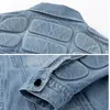 Rétro convexe tortue Shell Denim veste hommes Hip Hop déchiré trou lâche Harajuku Bomber manteaux recadrée rue automne Jeans vêtements d'extérieur 240319