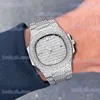 Altri orologi Dropshipping Diamond For Men Luxury Full Iced Out Bling Ultrathin es Hip Hop Shiny Orologio impermeabile personalizzato all'ingrosso T240329