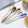 Coffee Scoops Creative Long Handled Stainless Steel Spoon Stirring Ice Cream Dessert Tea Spoons For Kitchen Accessories Gadget