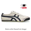 OG Designer de moda Tiger México 66 Casual Sapatos Couro Onitsukass Trainers planos brancos pretos azuis azuis prateados tigres femininos cornners esportivos tênis esportivos