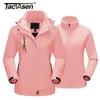 Tacvasen 3 i 1 vinterfleece jacka kvinnor vattentäta skid snowboard jackor arbeta regn kappa utomhus vindbrytare kvinnlig parka q0qr#