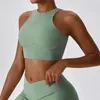 Yoga Outfit Vêtements de sport pour femmes découpés dans le dos Yogo Soutien-gorge anti-nervure Débardeur en cours d'exécution Fitness Sports Gilet d'entraînement Femme Sous-vêtements