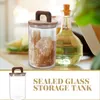 収納ボトル木製のふたキャニスターキッチンシュガー付きガラス食品容器