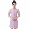 Sauna Massagem nos Pés Garçom Uniforme Esteticista Rosa Robe Casaco de Manga Curta-Style Formal Dr Beauty Sal Capaz Roupas de Trabalho W8so #