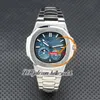 K8F 40mm Sport 5712/1A-001 Gangreserve Automatik Herrenuhr 5712 D-Blue Texture Zifferblatt Saphir Edelstahl Armband Uhren hellowatch PPHW Z21A