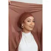 Ethnic Clothing Instant Hijab Chiffon Headscarves Muslim Women Veil Islam With Matching Cap Attached Jersey Caps Bonnets Turban