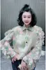 Blusas femininas camisas primavera floral impressão blusa para mulheres 2023 moda turn colar babados manga longa camisa superior feminino pano gota de otczg