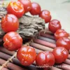 Bracelet tête de bouddha fait à la main en Agate rouge du sud Baoshan du Sichuan, perles de Yunnan Chuan Hong kaki