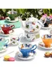 Tasses à thé de Style européen, service à thé en porcelaine britannique, tasse noire en céramique pour le thé de l'après-midi