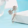 Pins Broches High-end broche Strass tulp bloem broche anti-glare pak broche kraag pin kleding Y240329