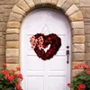 Decorative Flowers High-quality Valentine Day Decor Romantic Heart Shaped Wreaths For Valentine's Home Outdoor Love Garland Front Door