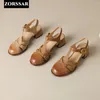 أحذية غير رسمية سيدات الصيف للسيدات الأصليات المصنوعة من الجلد العتيقة الرومانية عتيقة منخفض