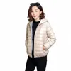 woman Down Puffer Jackets Ultra Light Padded Winter Short Down Cott Coat Hooded Parka Quilted Jacket For Women Warm Outwear b29N#