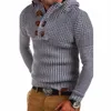 Outono inverno suéteres grossos para homens casuais pulôver de malha quente manga lg slim fit cott suéter de gola alta com capuz r698 #