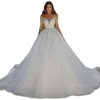 Princ elegante abito da sposa per la donna applique manica Lg sexy scollo a V backl raso 2024 abiti da sposa abiti para mujer C0ip #