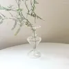 Vasos transparente jateamento arranjo de flores arte criativa garrafa hidropônica moderna sala de estar decoração de mesa