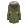 女性のための冬のジャケット2023パーカームージャーLGコールドコートパーカスラルガスアーミーグリーンレッドグレーブラックネイビーマントーフェムヒバリゴR3BK＃