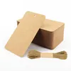 Подарочная упаковка Ярлыки LhengDIY с джутовым шпагатом длиной 10 м, 50 шт. в упаковке — коричневые, подвесные для упаковки и украшения