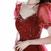lg sequined short sleeve lady girl women prom dr party evening dr performance dr free ship T5jF#