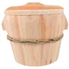 Double Boilers Steamed Rice Barrel Kitchen Gadget Lidded Bucket Steaming Supply Natural Wooden Steamer Household Dumpling