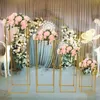 Decorative Plates 4 Piece Set 40/60/80/100cm Gold Metal Tabletop Flower Rack Prop Geometric Column Vase Stand Wedding Celebration Party