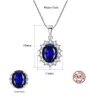 Pendant Necklaces Womens Unique Blue Topaz Jewelry Classic 925 Sterling Sier Oval Shape Diamond Wedding Necklace Drop Delivery Pendant Dhmkg